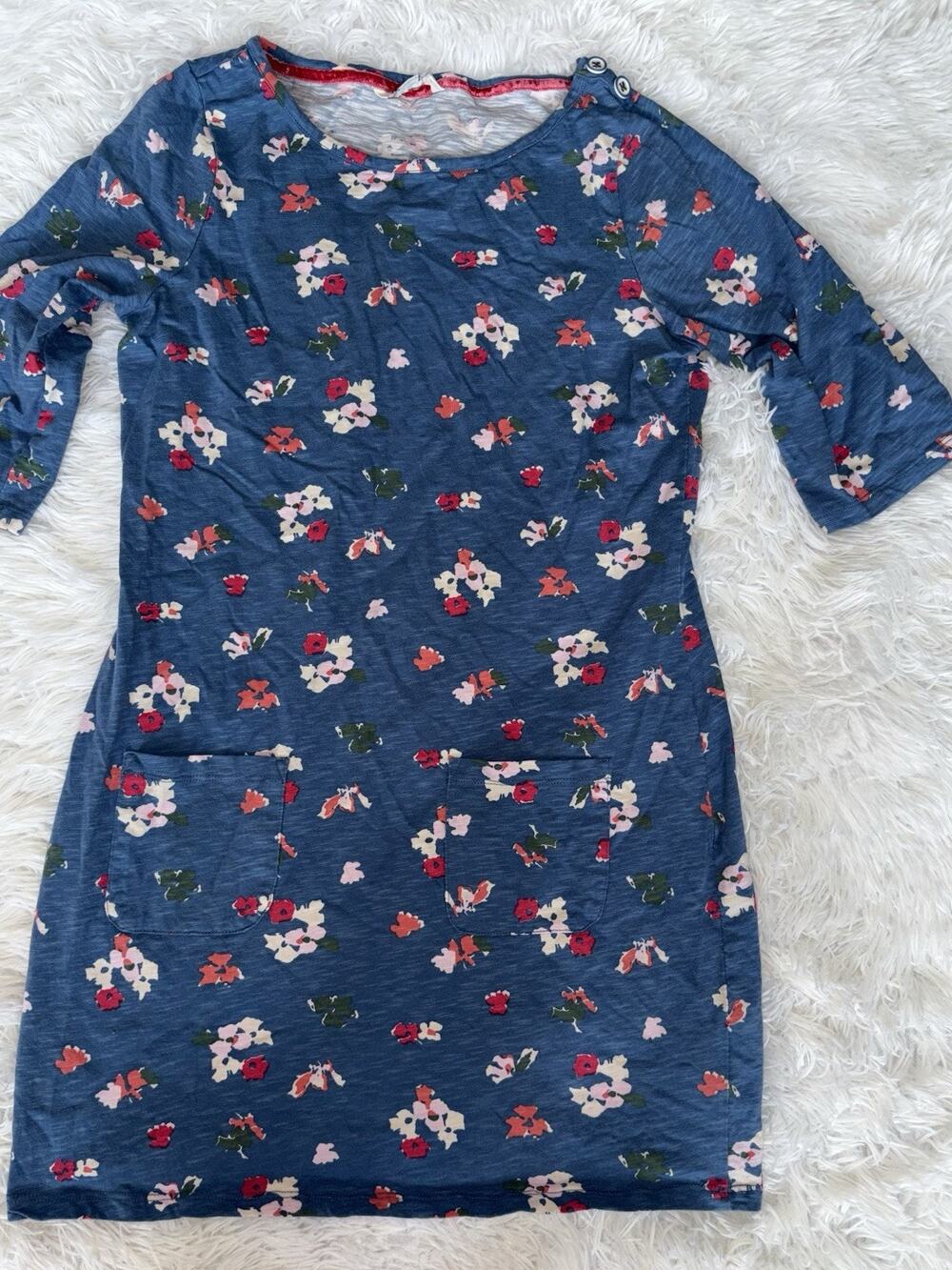 Boden Women’s 6 Blue Floral Two Pocket Knit Dress. Pretty, Exc. Quality & Cond - Picture 1 of 11